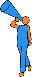 Clipart image of a person speaking through a bullhorn. Clipart image of a person speaking through a bullhorn.