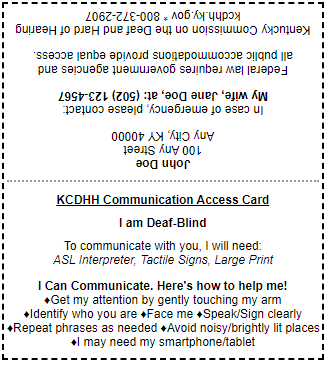 Image depiciting sample of a communication card.