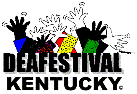 The Deaf Festival logo depicting waving hands above the words, Deaf Festival Kentucky.