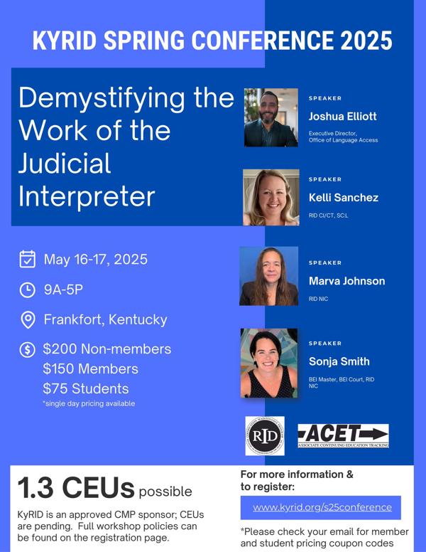 KyRID CEU Opportunity for Interpreters