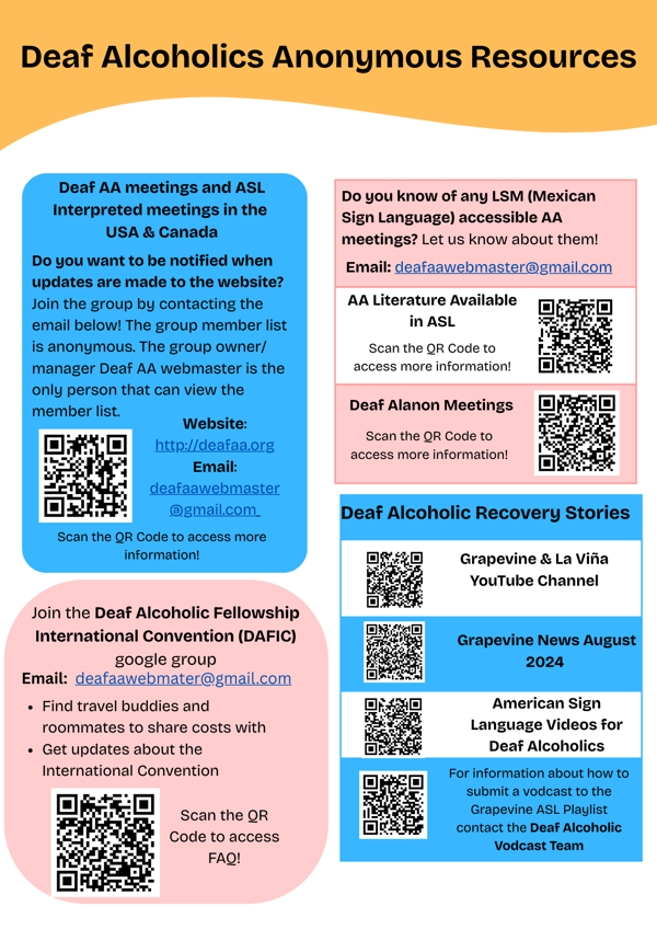 Deaf Alcoholics Anonymous Resources