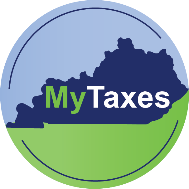 An image of the map of Kentucky with the text, 'My Taxes'