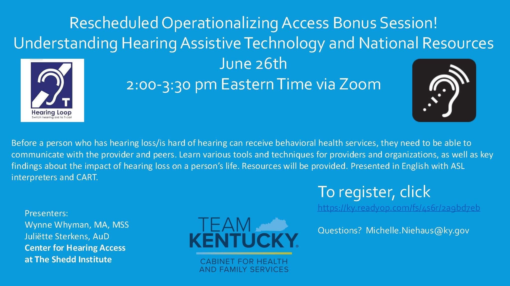 Understanding Hearing Assistive Technology and National Resources Webinar