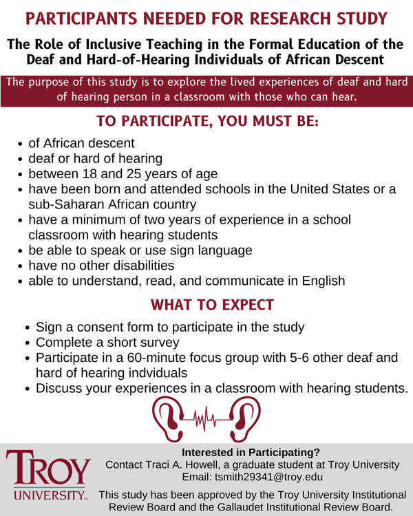 African American Particiapnts Needed for a Study