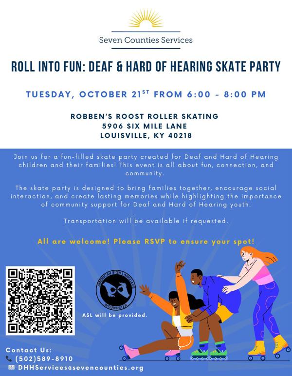 Roll into Fun: Deaf and Hard of Hearing Skate Party - Tuesday, October 21, 2025 in Louisville, KY