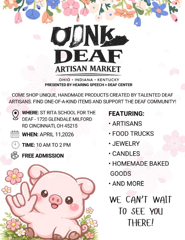 OINK Deaf Artisan Market in Cincinnati, Ohio on April 11,2026.